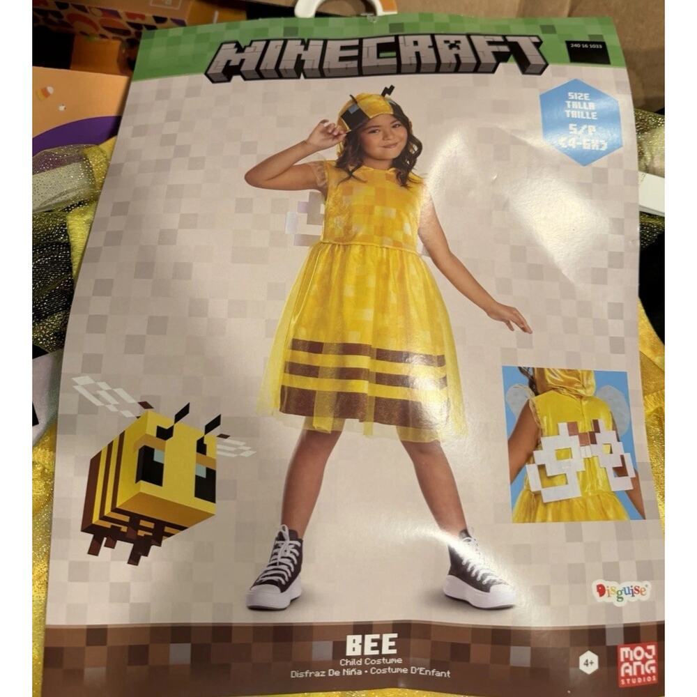 Minecraft Bee Child Costume By Disguise NEW Sz 4-6x - Picture 5 of 7